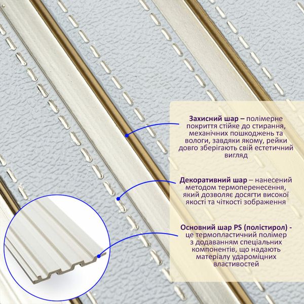 Декоративна PS рейка 2900*120*12мм (D) SW-00002130 SW-00002130 фото