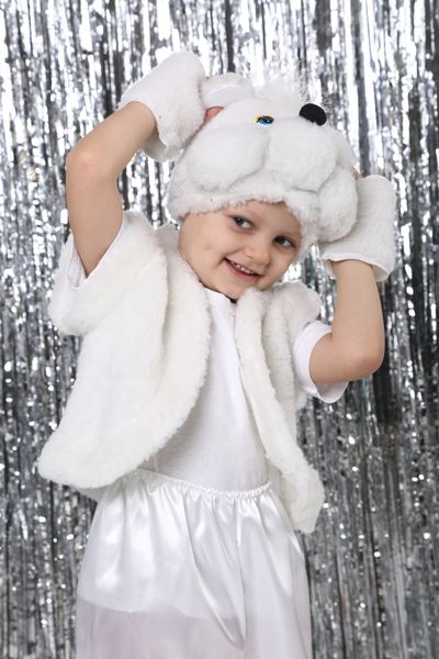 Детский новогодний костюм белого мишки white bear фото