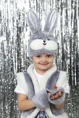 Детский новогодний костюм серого зайца gray rabbit фото