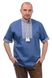 Вышиванка с коротким рукавом мужская (голубая с белой вышивкой) 020071_58 фото 4