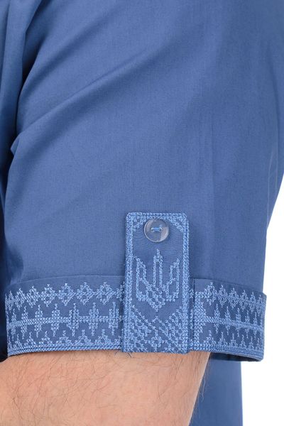 Сорочка вышиванка с коротким рукавом мужская (голубая) 020072_58 фото
