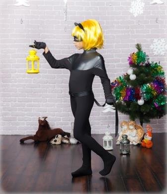 Детский карнавальный костюм "Супер кот " черный  Super Cat фото