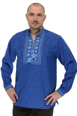 Мужская вышитая сорочка Орнамент (голубой) 020035_56 фото