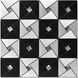 Самоклеющаяся алюминиевая плитка черно-серебряная со стразами 300х300х3мм SW-00001773 (D) 991943595 фото 1