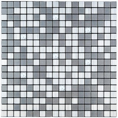 Самоклеюча алюмінієва плитка срібна мозаїка зі стразами 300х300х3мм SW-00001824 (D) 991943840 фото