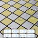Самоклеющаяся алюминиевая плитка серебряная с золотом шахматы 300х300х3мм SW-00001827 (D) 991943837 фото 4